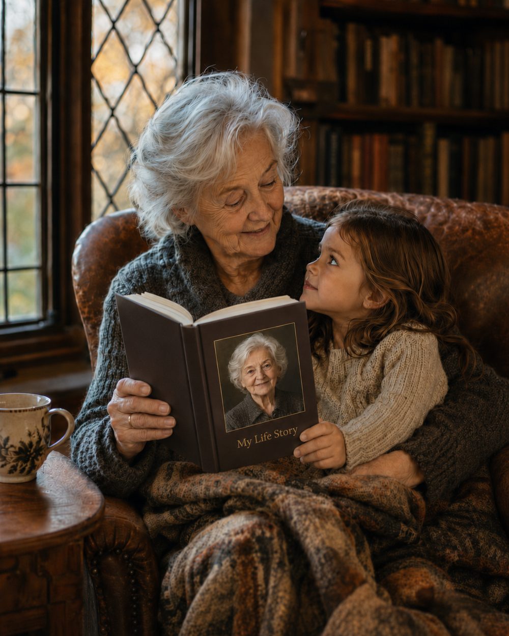 A grandmother shares her life story with her granddaughter